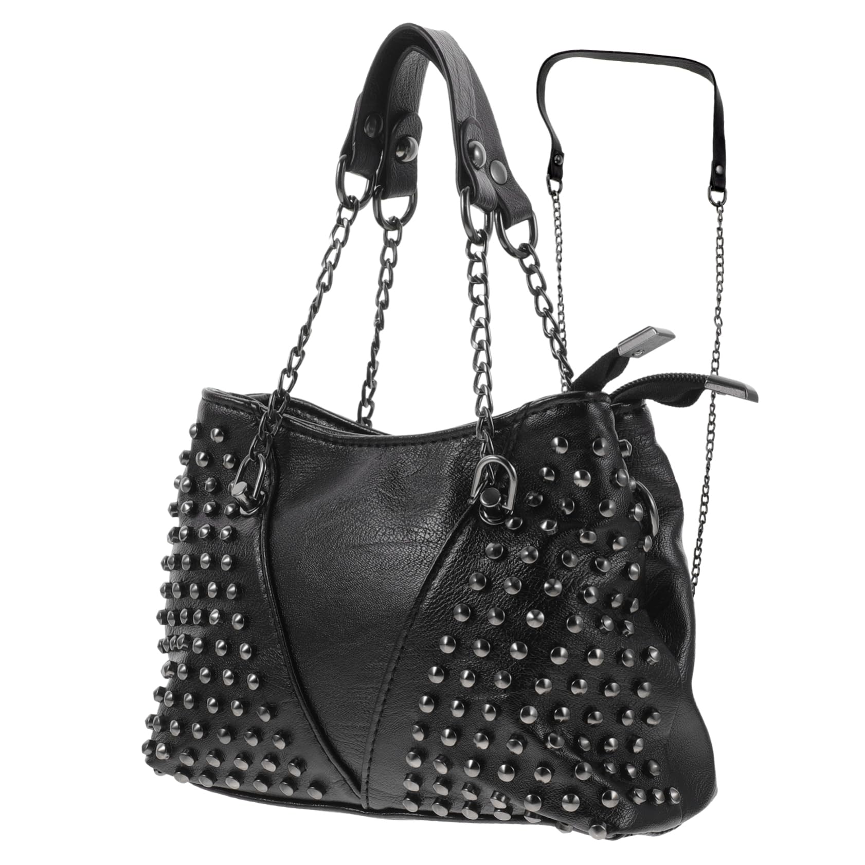 Hohopeti Bolso Bandolera de Pu Cadena y Remaches, Diseño Elegante y Sencillo, Cómodo al Tacto, Espacio Suficiente para Uso Diario en Centro Comercial