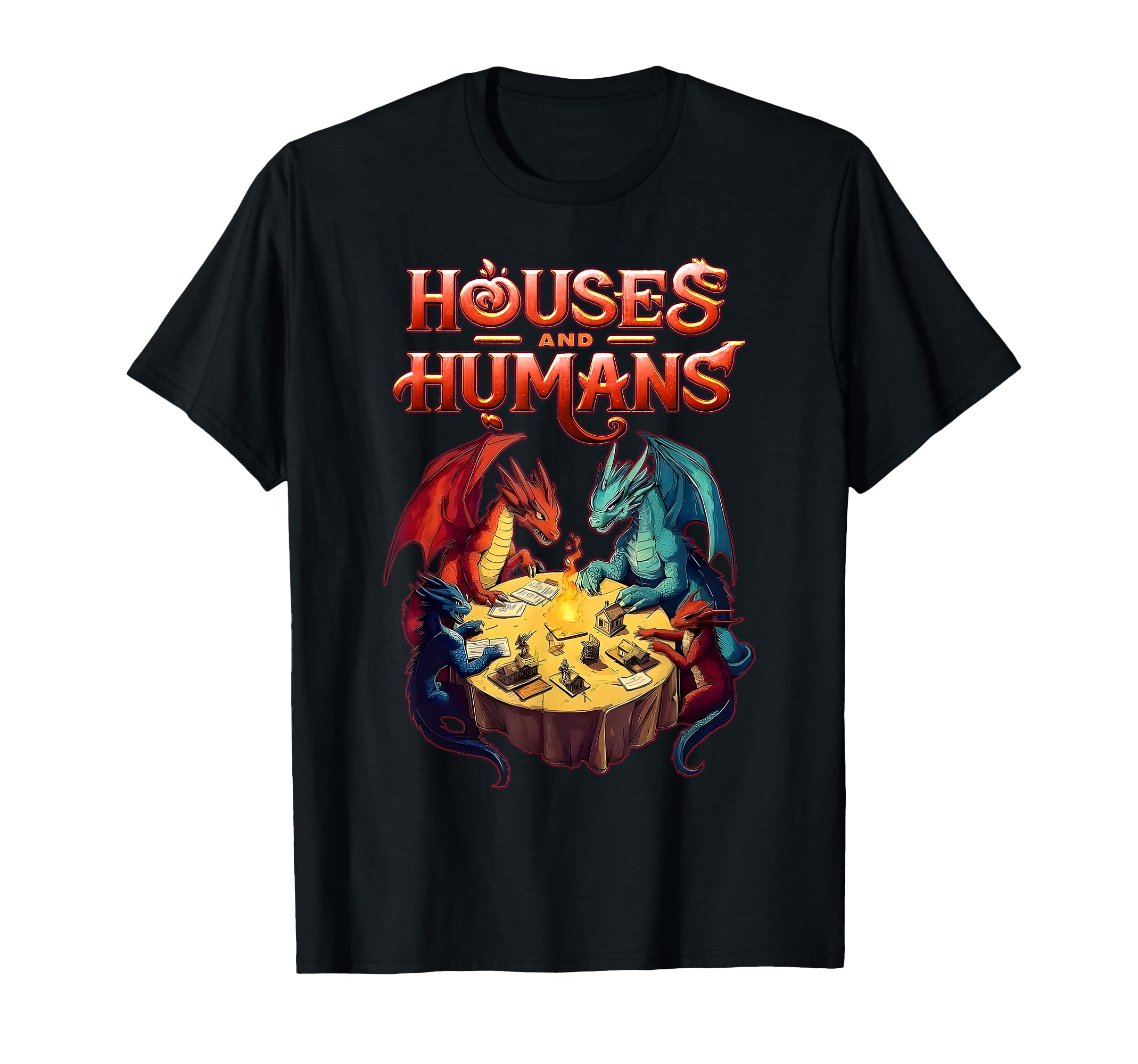 Houses and Humans Dragons Funny Video Games T-Shirt