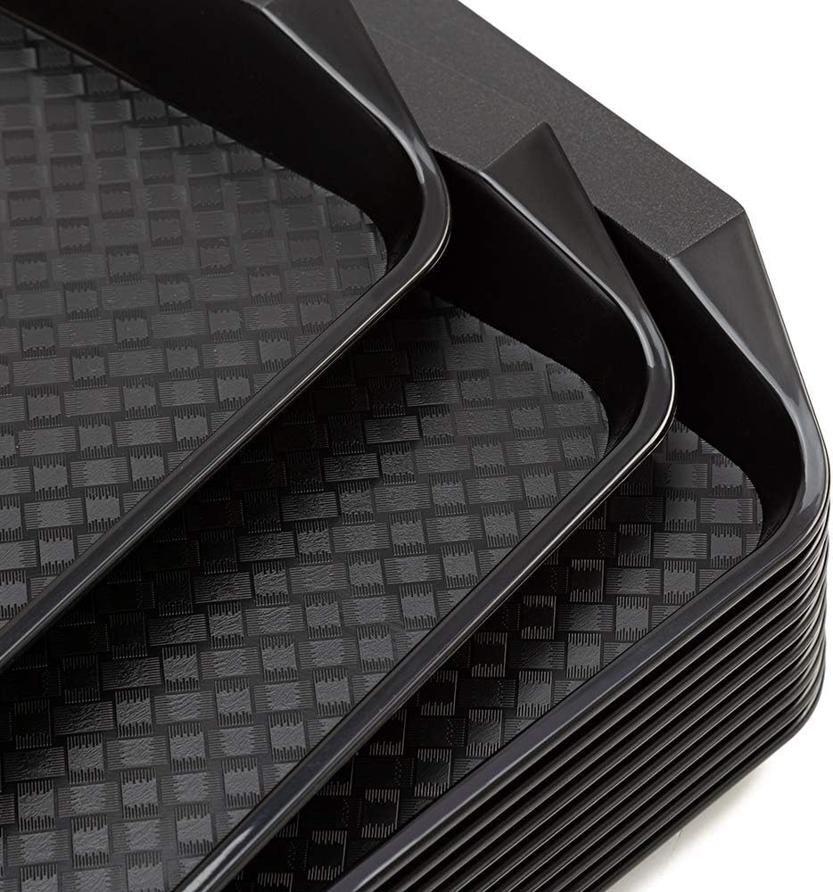 Plastic Fast Food Serving Tray,16.95 by 11.82-Inch,Set of 12 (Black) - Image 3