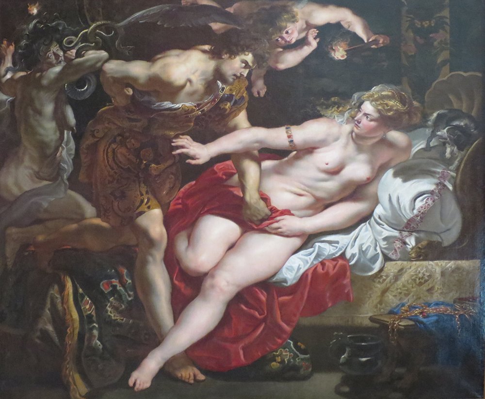 Affiche Tarquin et Lucrèce Rubens XL avec cadre marron pour sublimer une décoration baroque