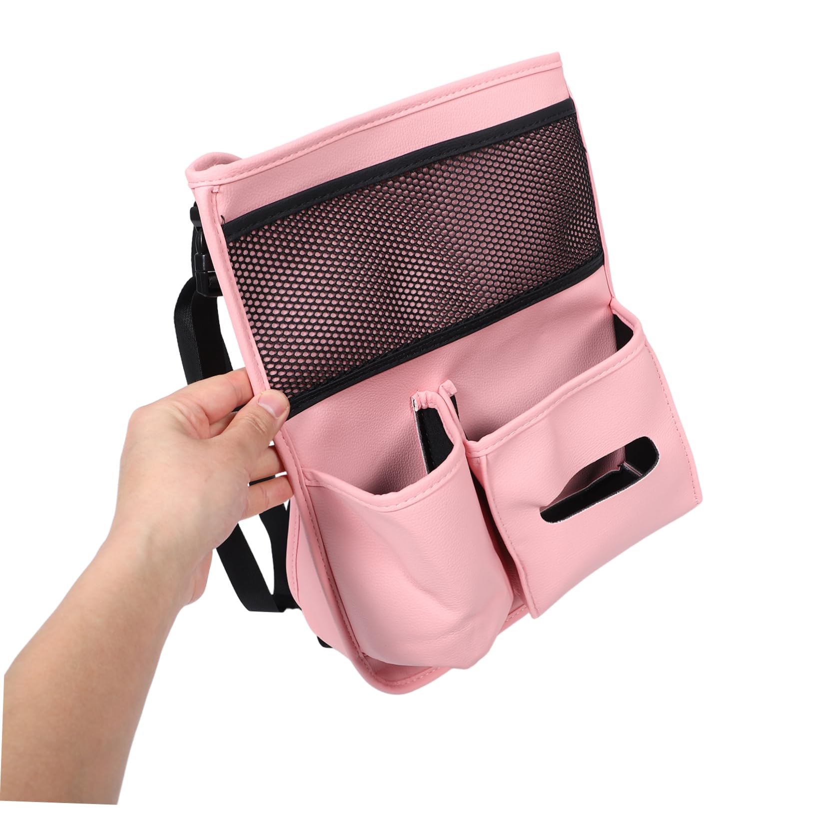 Cabilock Bolsa Organizadora para Coche de Pu Rosa, Asiento Interior | Diseño Multifuncional, Almacenamiento Fiable, Formato Colgante para Respaldo y Reposabrazos