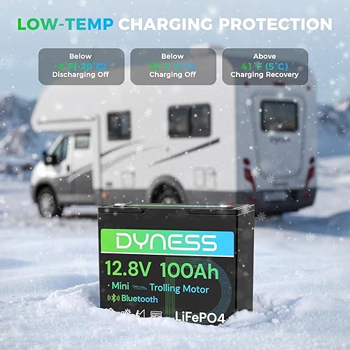 Miniatura 7 de Batería de litio LiFePO4 de 12 V 100 Ah con Bluetooth, grupo 24, energía máxima de 1280 Wh, BMS integrado de 100 A con protección a baja