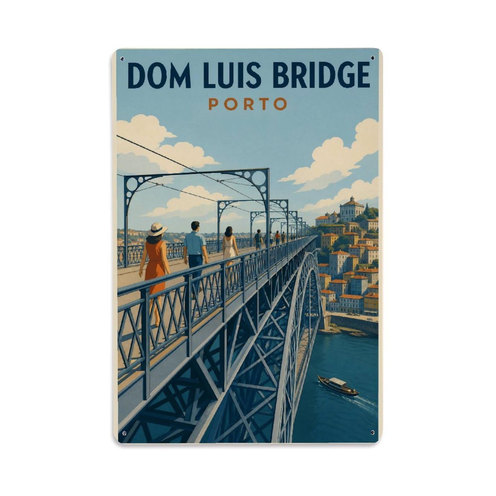 Metal Tin Sign Dom Luis Vintage Travel Portugal