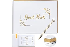 DUXOV Album de Firmas para Quinceañera con Pluma Dorada