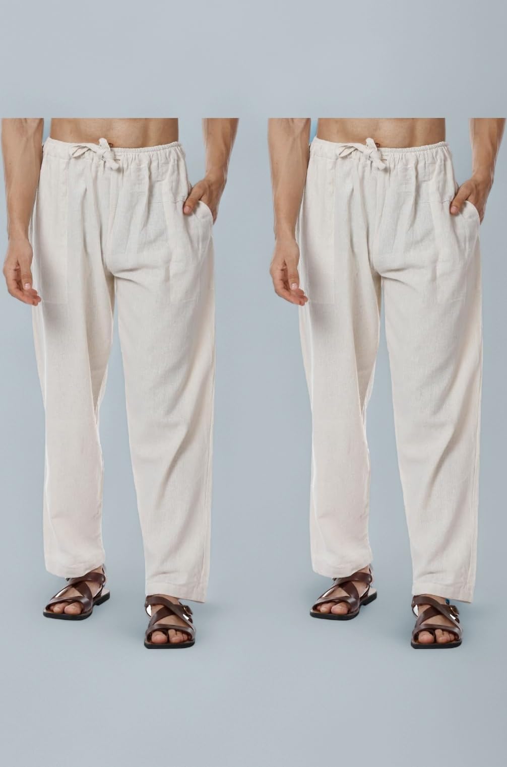 Aatman One Size Men's Eco-Friendly Cotton Pyjama Pack of 2 | Fits Waist Size 28 to 36 Inches