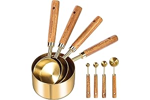 GuDoQi Gold Measuring Cups and Spoons, Making Cooking Easy