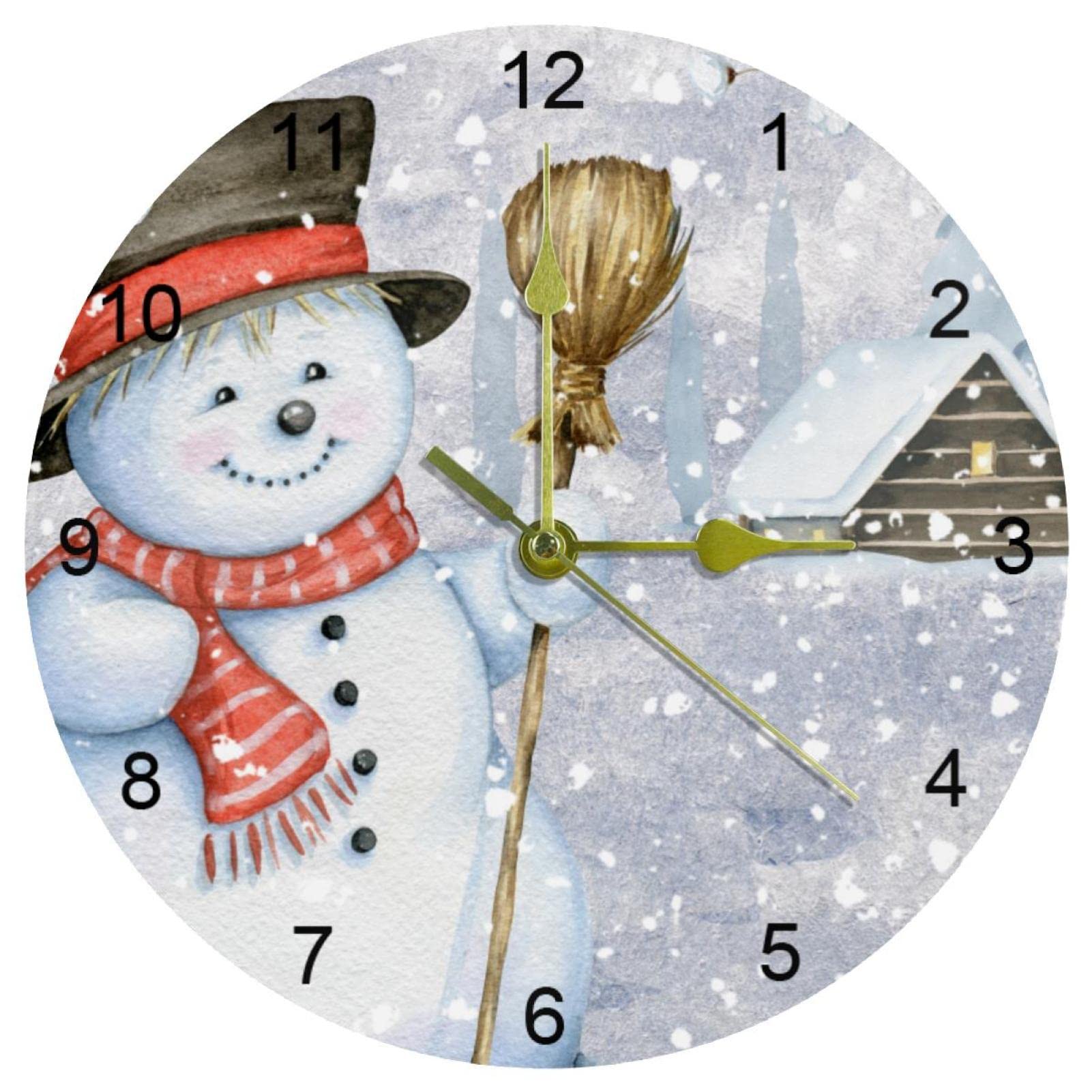 Horloge murale silencieuse bonhomme de neige pour en finir avec le bruit du tic-tac