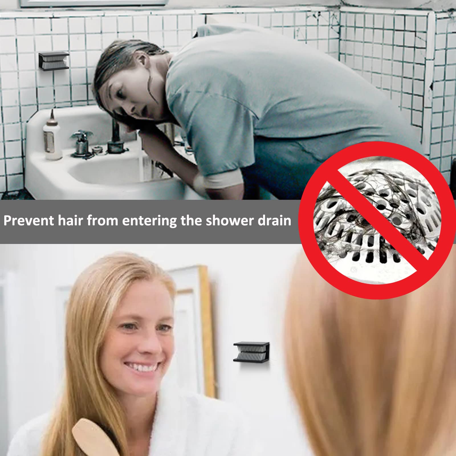Raccogli Capelli Per Doccia | In Silicone | Adesivo O A Vite | Previene Intasamenti - Foto 2
