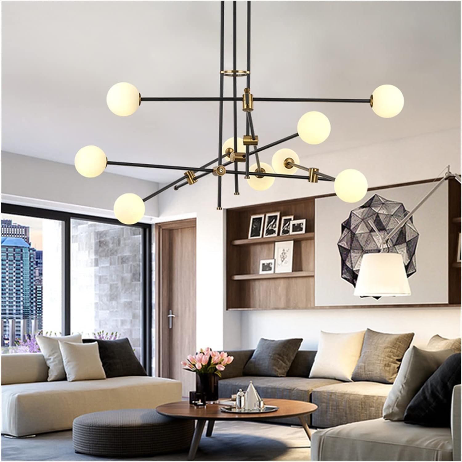 Lustre moderne à LED pour illuminer efficacement un salon sombre