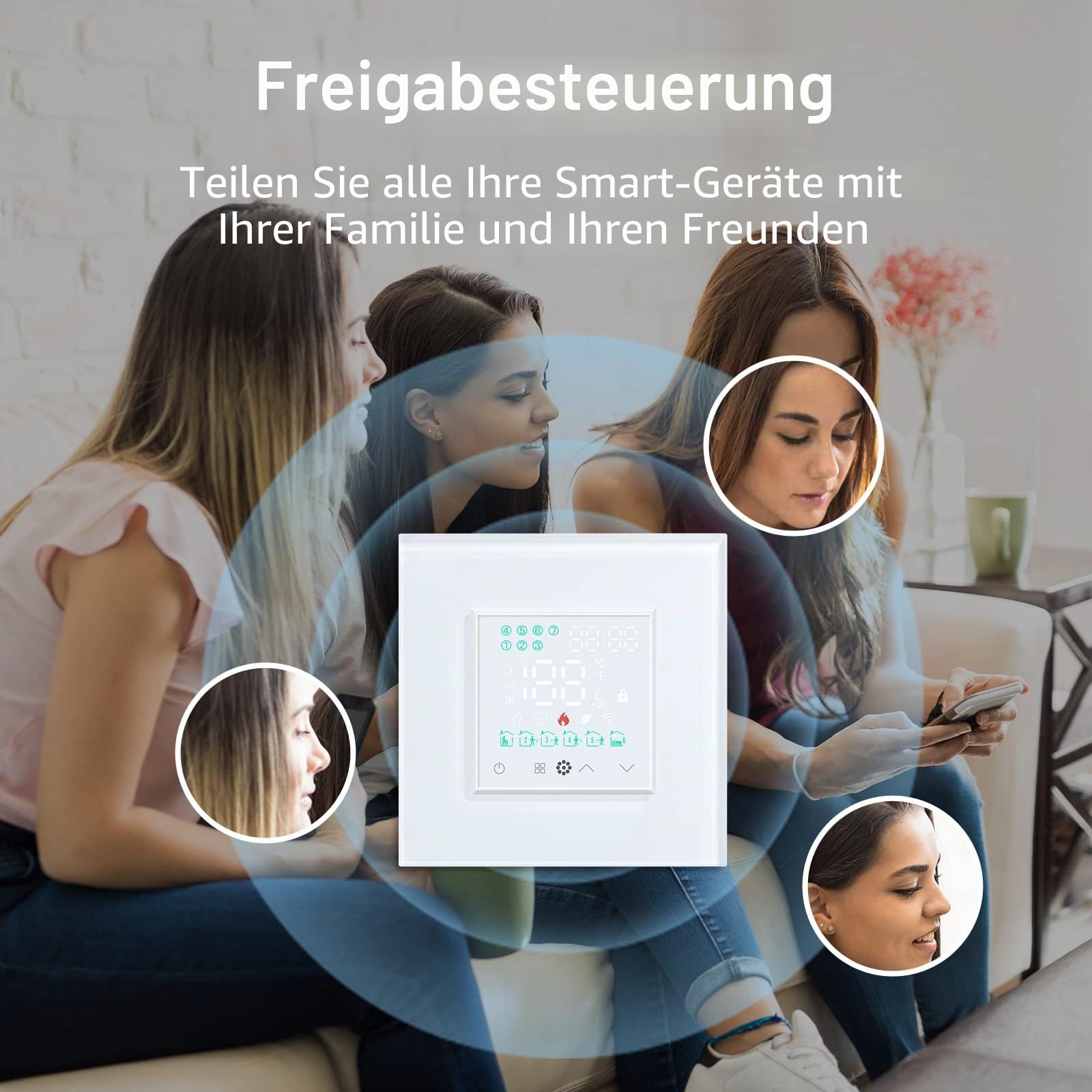 BSEED Smart ZigBee Alexa Thermostat, Elektrische Fußbodenheizung Thermostat, Programmierbare für 16A Elektroheizung, Kompatibel mit Alexa und Google Home Weiß(Tuya Hub benötigt)