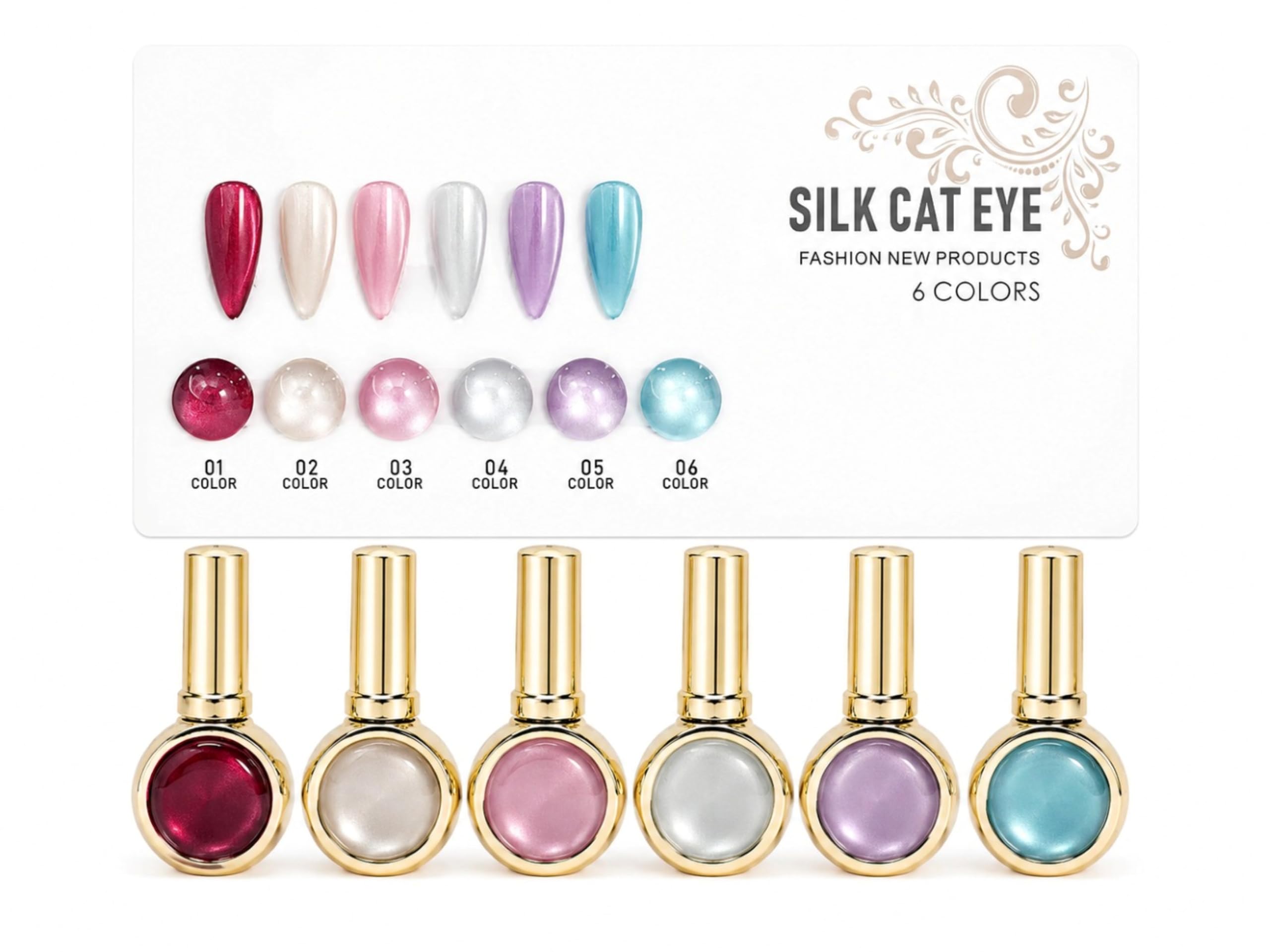 BOLT BEE Korean Silk Cat Eye Gel Polish (15ML) 6PCS WITH SHADE CARD Soak off Magnetic Nail Polish for Nail Art Manicure Salon DIY at Home (12)-image-18