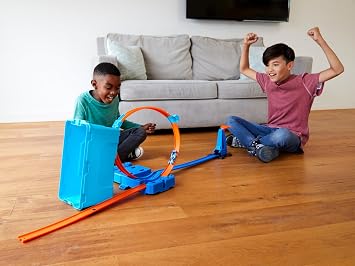 Hot Wheels Track Builder Multi Loop Box Ultimate Storage 10 Feet of Track, Connectors, Launcher, Diecast Car, Portable Ages 4 and Above, FLK90