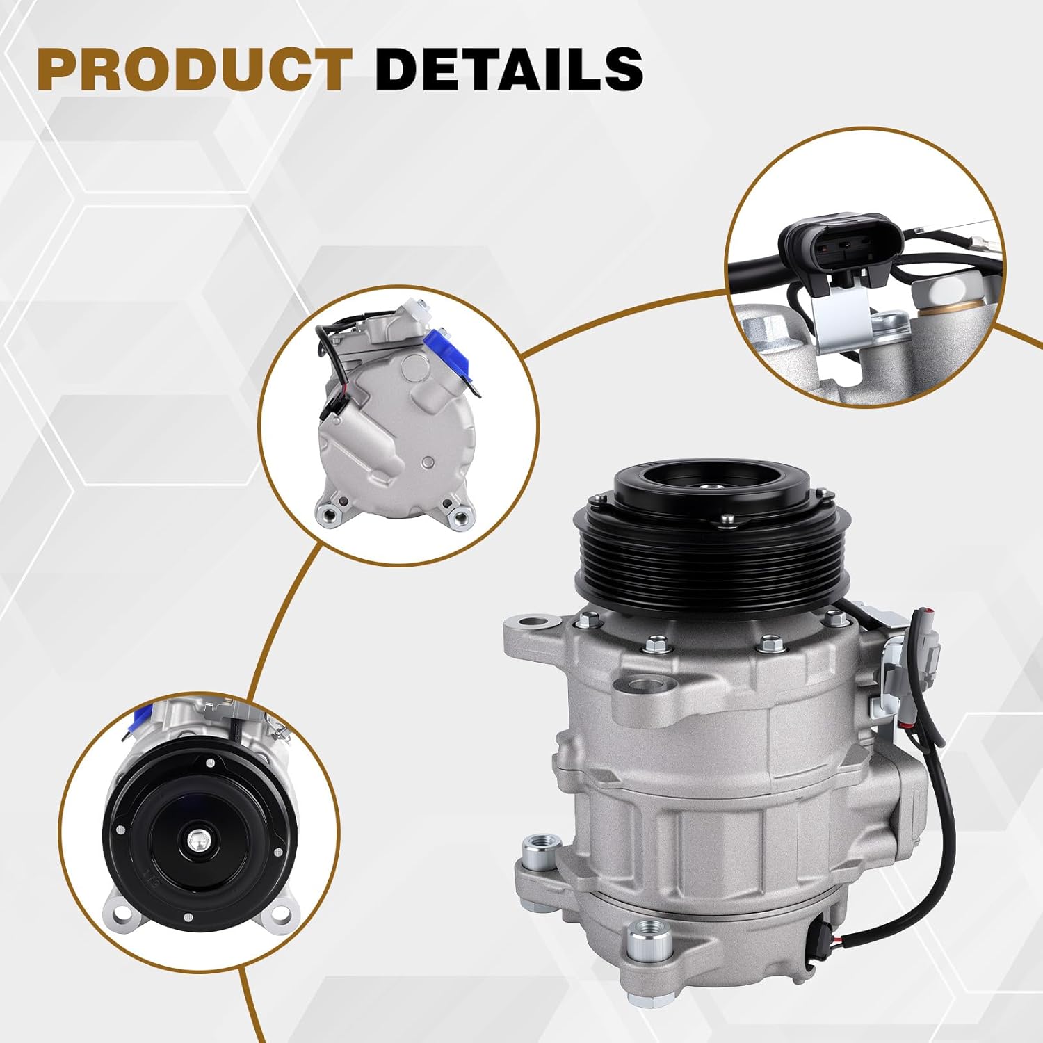 64529216466 Air Conditioner AC Compressor with Clutch Compatible with BMW X5 320i 328i 428i 528i 535i 228i 328d 535d 740Ld GT xDrive Gran Coupe 64529399059,64529330825
