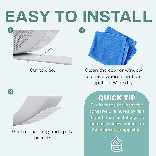 Miniatura 6 de Tira de sellado de silicona autoadhesiva de 33 pies para ventanas, puertas, puertas de ducha de vidrio, burlete de puerta corrediza, tapón de