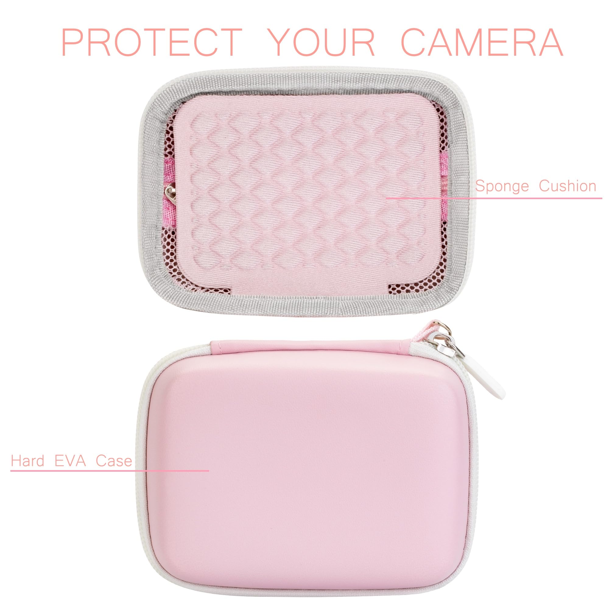 Digital Camera Case Compatible with Canon G7X, SX 740, Camkory FHD 1080P, Kodak FZ55-BK, FZ45-BK Digital Point and Shoot Camera Case, Small Portable Travel Carrying Protective Storage Bag