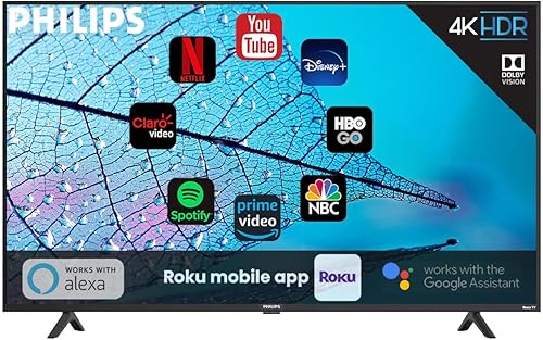 PHILIPS Smart LED TV HDR de 55 pulgadas Class 4K 2160p Smart LED TV HDR 60Hz Frecuencia de actualización funciona con Siri Hey Google y Airplay