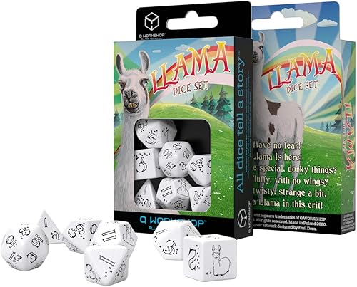 Miniatura 2 de Juego de dados de llama brillante (blanco y negro)