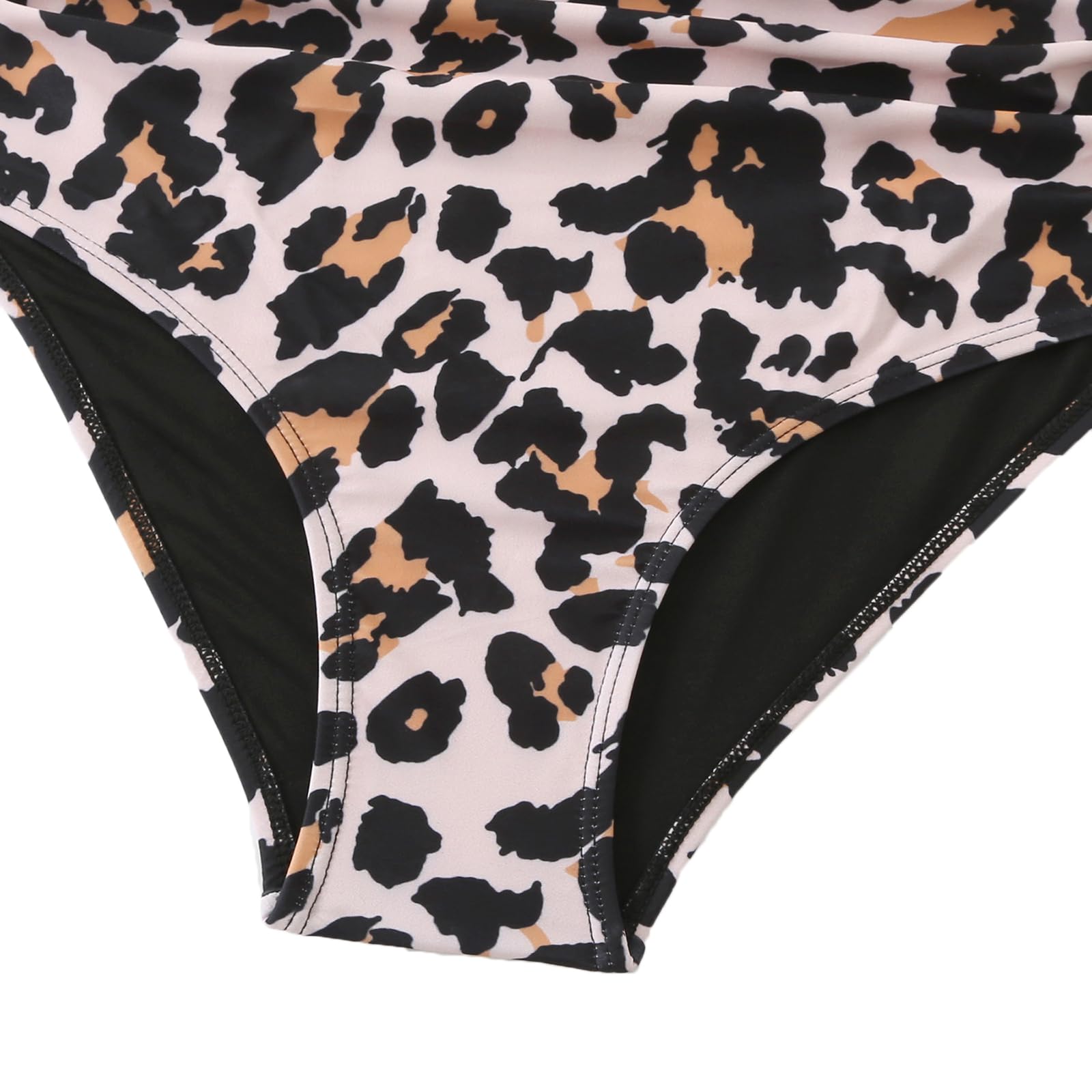 Damen Zweiteiler Badeanzug mit High Waist Shorts Tankini Sets mit Doppel-Rüschen