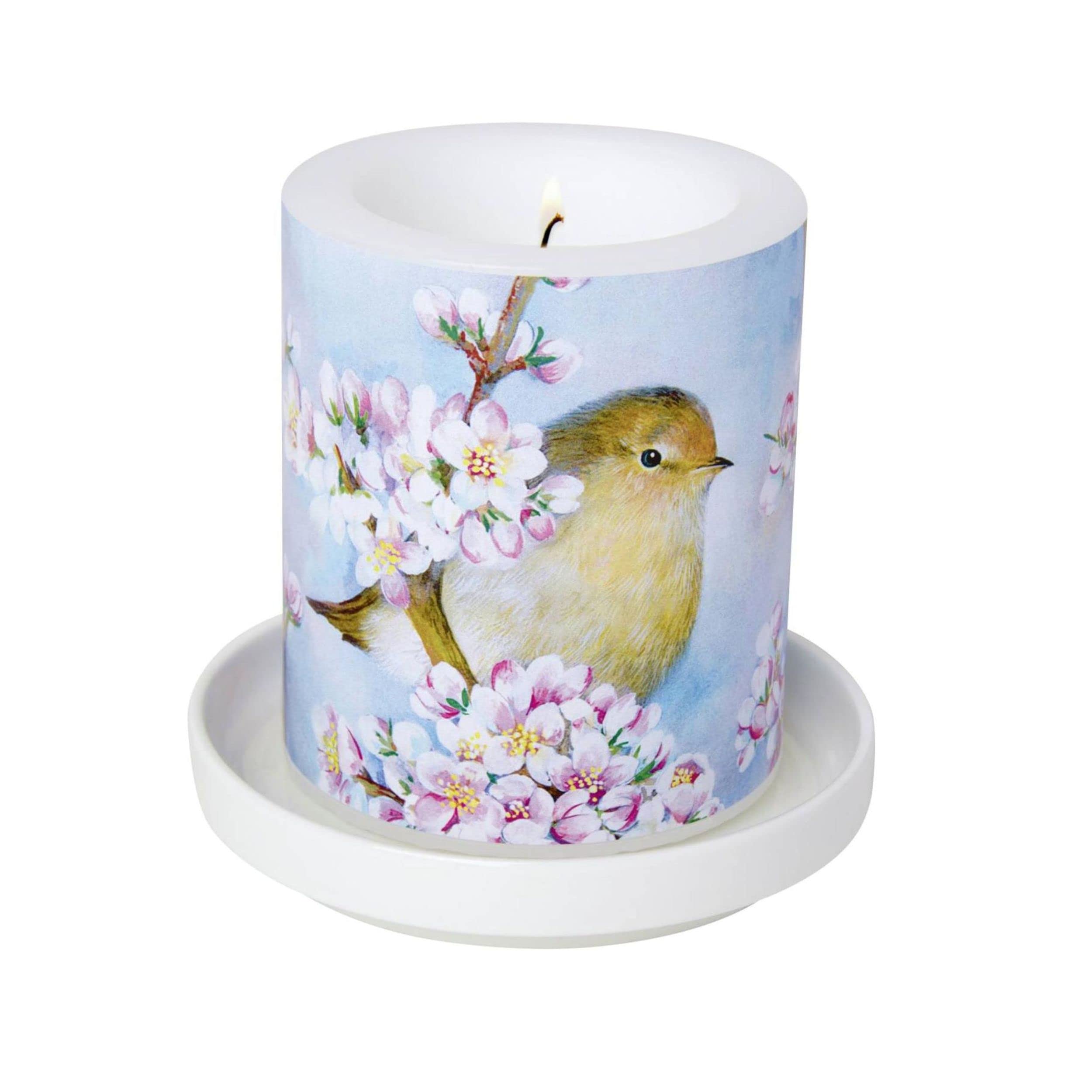 IHR 2X Porzellan Untersetzer Kerze Weiß 10cm Tischdeko Kerzenhalter Windlicht Kerzen Feier Frühling Weihnachten Geschenkidee