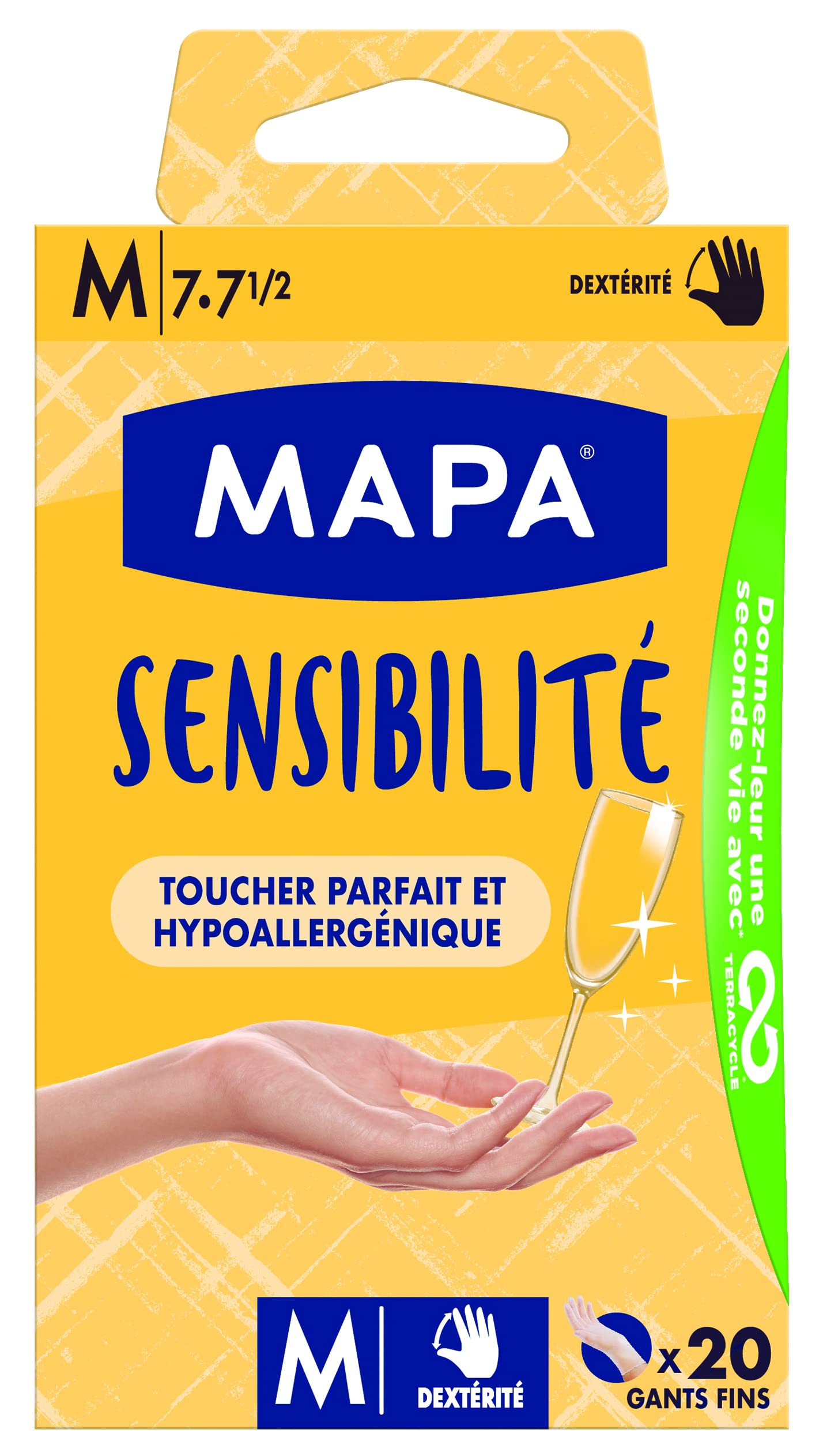 MAPA Guanti Pocket In Vinile Senza Polvere E Lattice - 18 Pezzi In 3 Sacchetti Richiudibili, Taglia S/M, Certificati Antivirus EN ISO 374-5:2016, Riciclabili TerraCycle