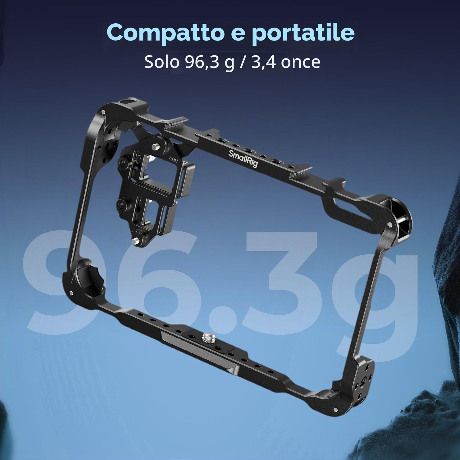 SMALLRIG Kit Gabbia per Monitor per Atomos Shinobi II, con Parasole, con Protezione per lo Schermo, Peso di Soli 96,3 g, con Fori Filettati da 1/4"-20-5030