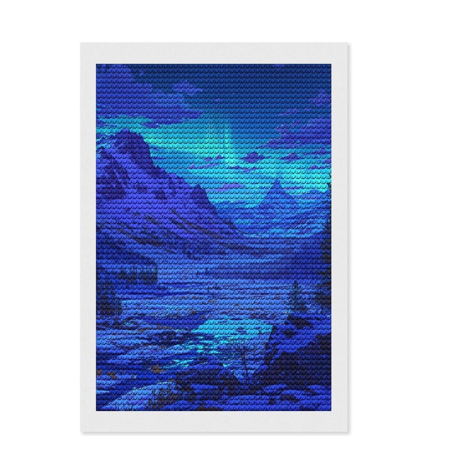 Junmoney Aurora Enchantment Diamond Painting Set 8"x12", Farmhouse Decor, Modern Decor, Full Kit Included, Creative Gift Idea, Adhesive Canvas