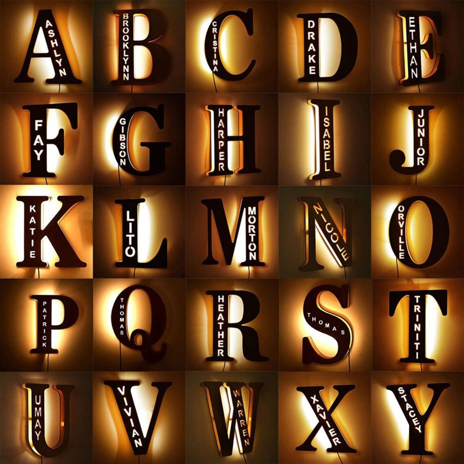 Set van 4 BABY Letters LED Licht, Grote Partytent Light Up