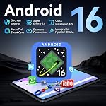 2026 Upgraded 12.2 inch Tablet, Android 16 Tablet with Keyboard, 2.5K QHD Display for High-Res Gaming/Art/Productivity, Up to 48GB+256GB+2TB TF,Octa-Core/10000mAh/Widevine L1/GMS/GPS/4-year Warranty