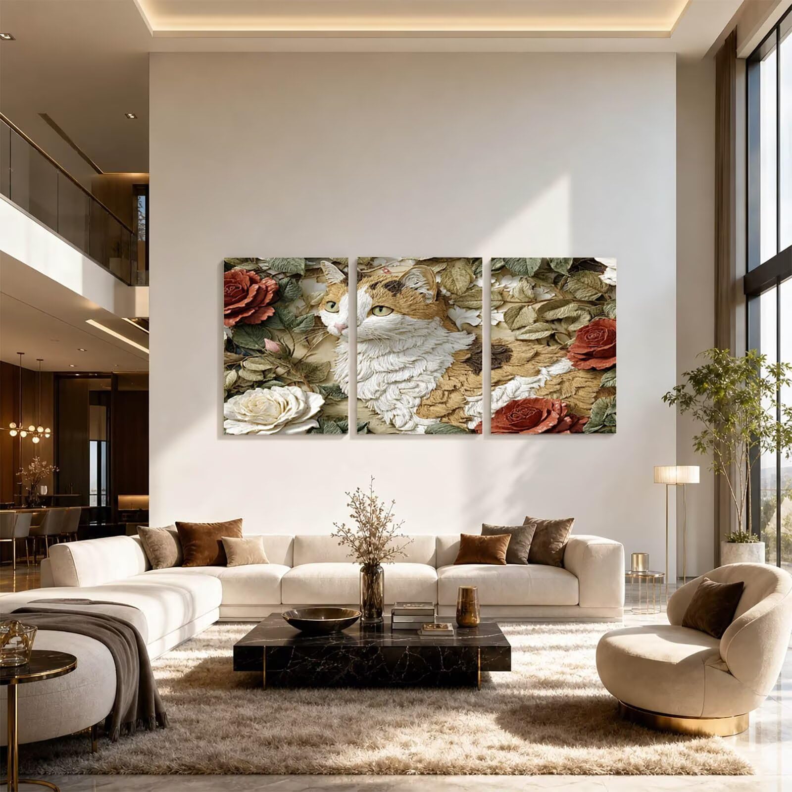 Zestaw luminescencyjnych kotów do malowania według numerów, dla dorosłych, zestaw do majsterkowania z świecącymi farbami akrylowymi Brushe, płótno do malowania, 40 x 61 cm x 3 cm, artykuły plastyczne