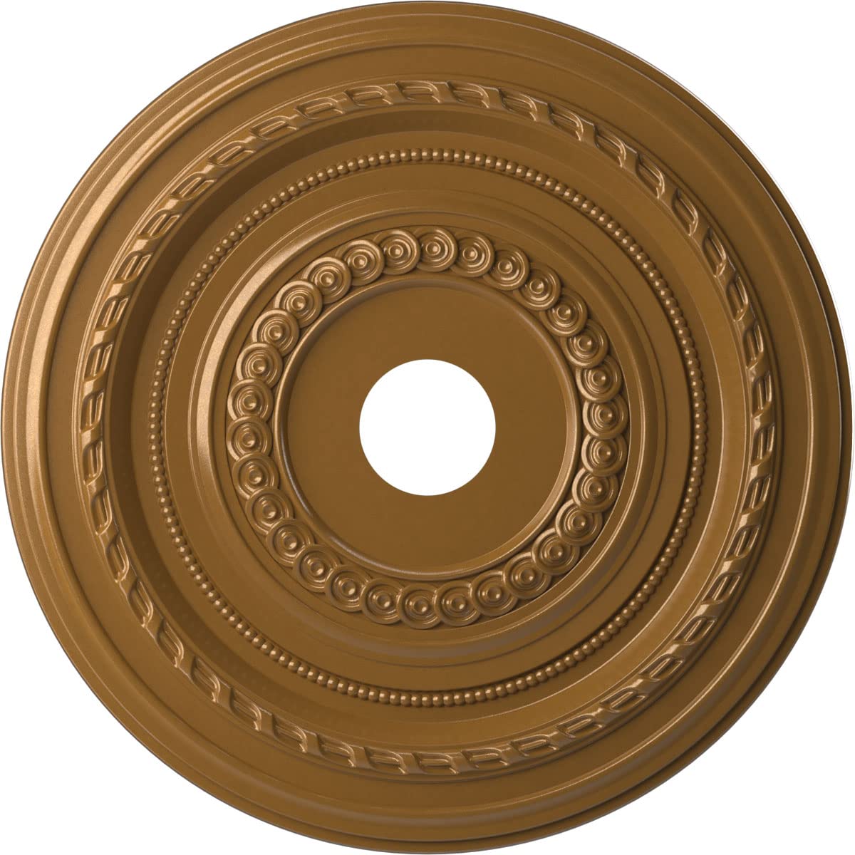 Ekena Millwork CMP22CODVG Cole Thermoformed PVC Ceiling Medallion (Fits Canopies up to 6"), 22"OD x 3 1/2"ID x 1"P, Universal Aged Metallic Vintage Gold