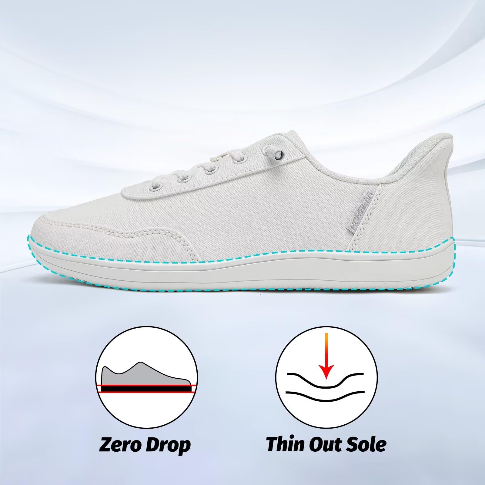 HOBIBEAR Chaussures pieds nus unisexes larges à enfiler - Pour homme et femme - Minimalistes - Pour l'extérieur, le trail, la course, la marche