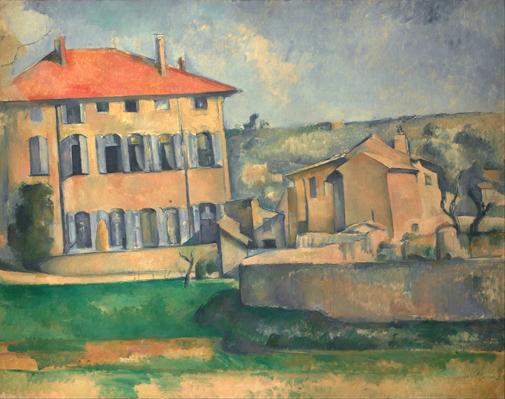 Tableau Paul Cezanne House in Aix grand format avec cadre noir mat