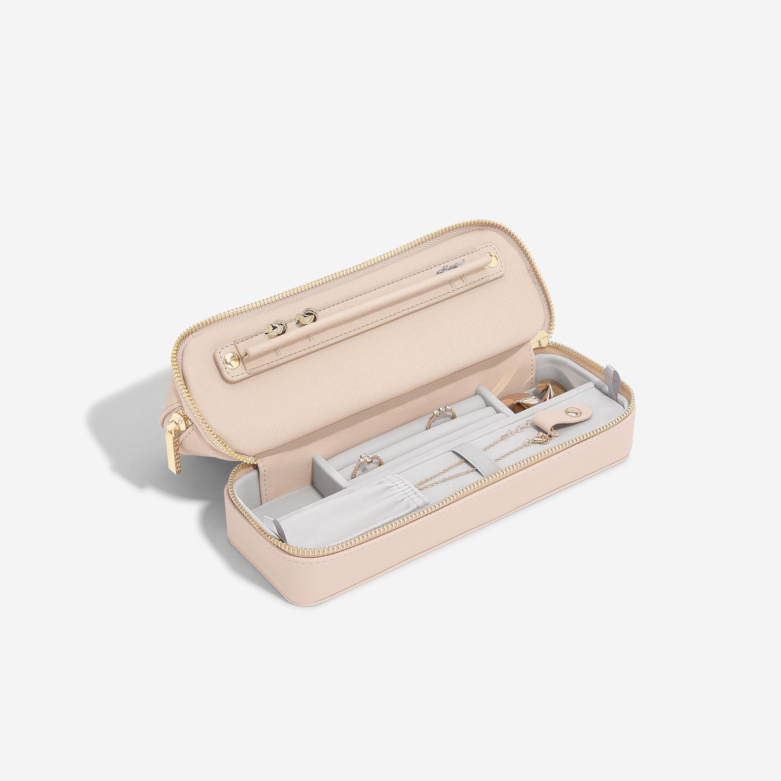 Stackers Blush Cosmetic/Jewellery Bag, Blush Pink - Image 4