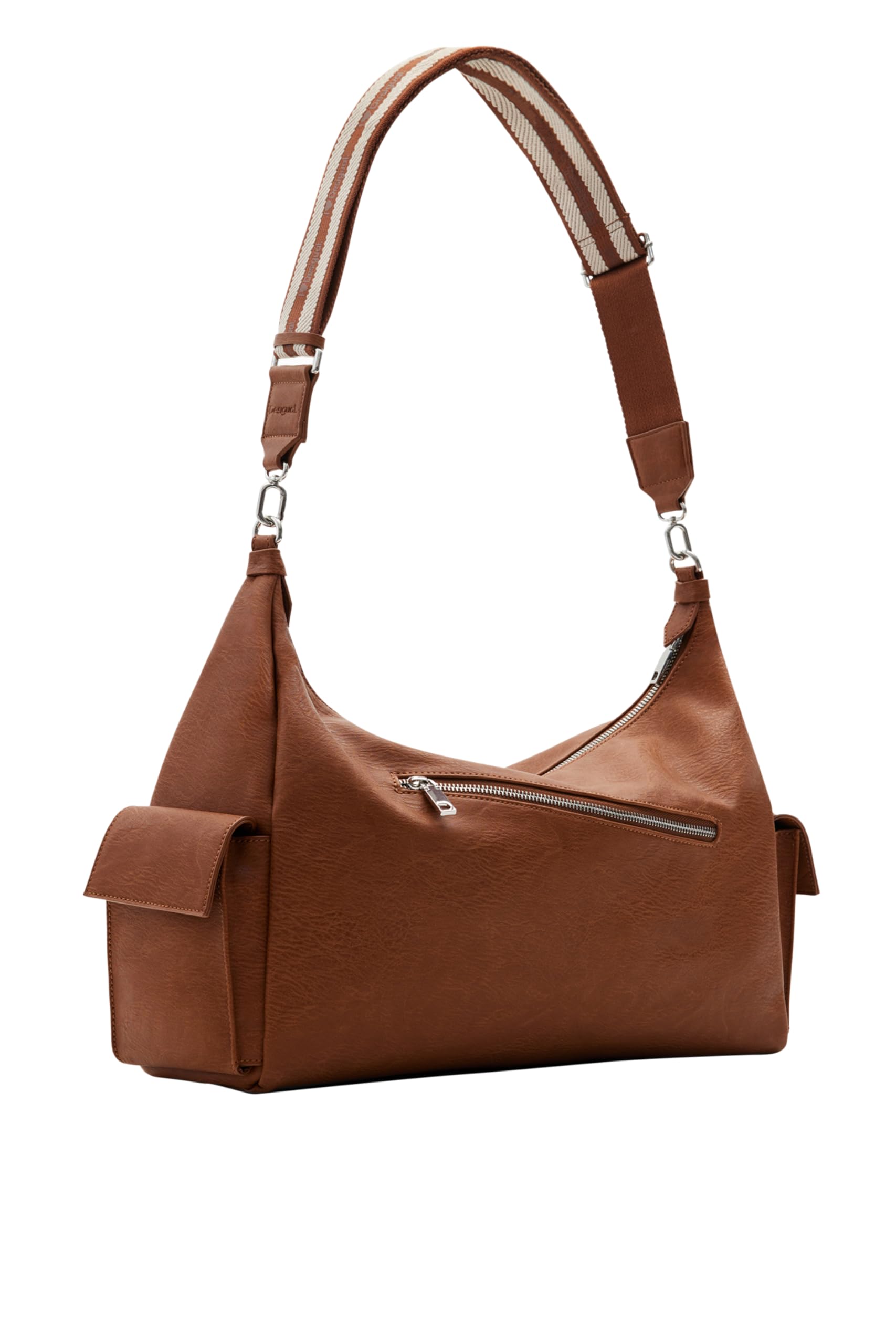 Desigual bolso de hombro bolso bandolera Half Logo 24 Brasilia Shoulder Bag Leather West marrón