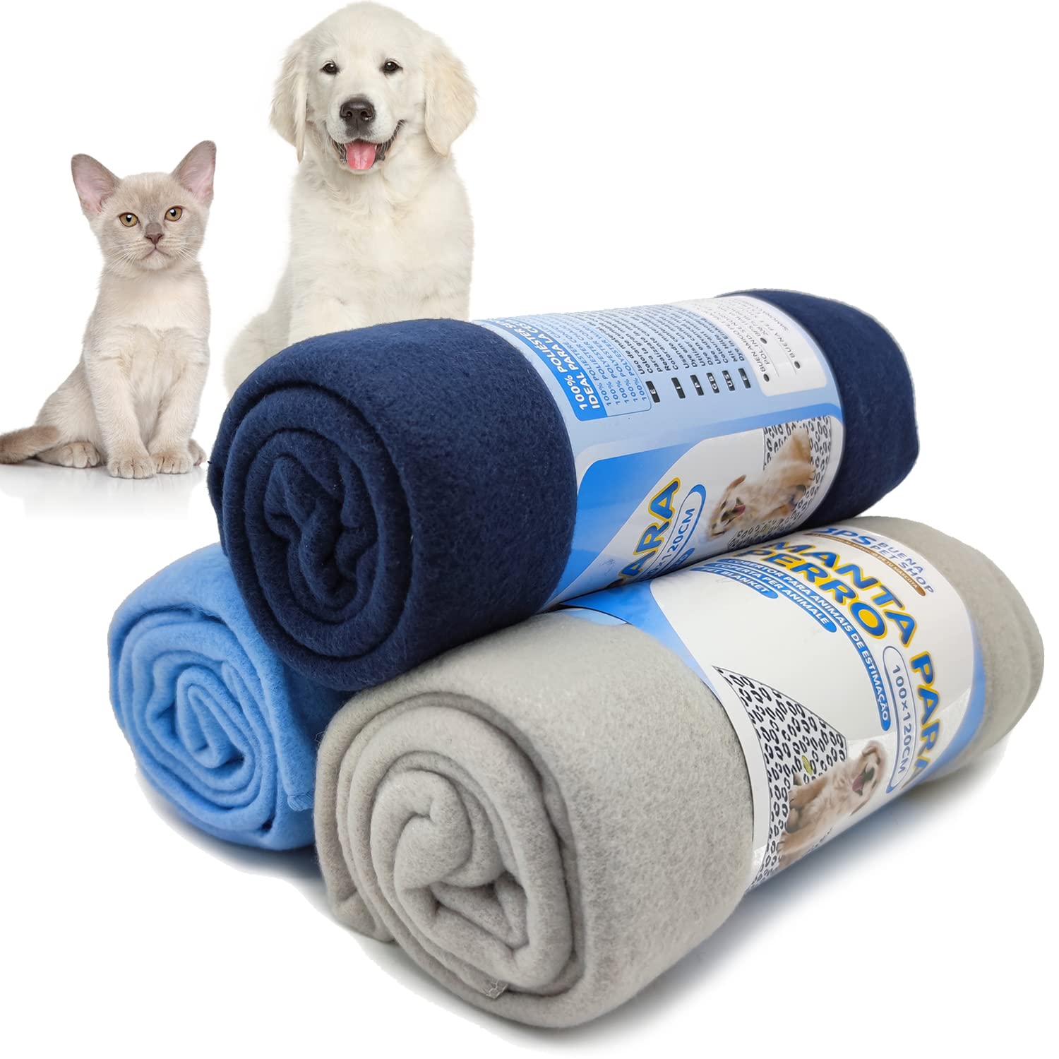 BPS 3Pcs Manta para Perros Gatos Mascotas Manta Suave 2 Tamaño para Elegir Colores Envian al Azar (Size: M) BPS-1041 * 3