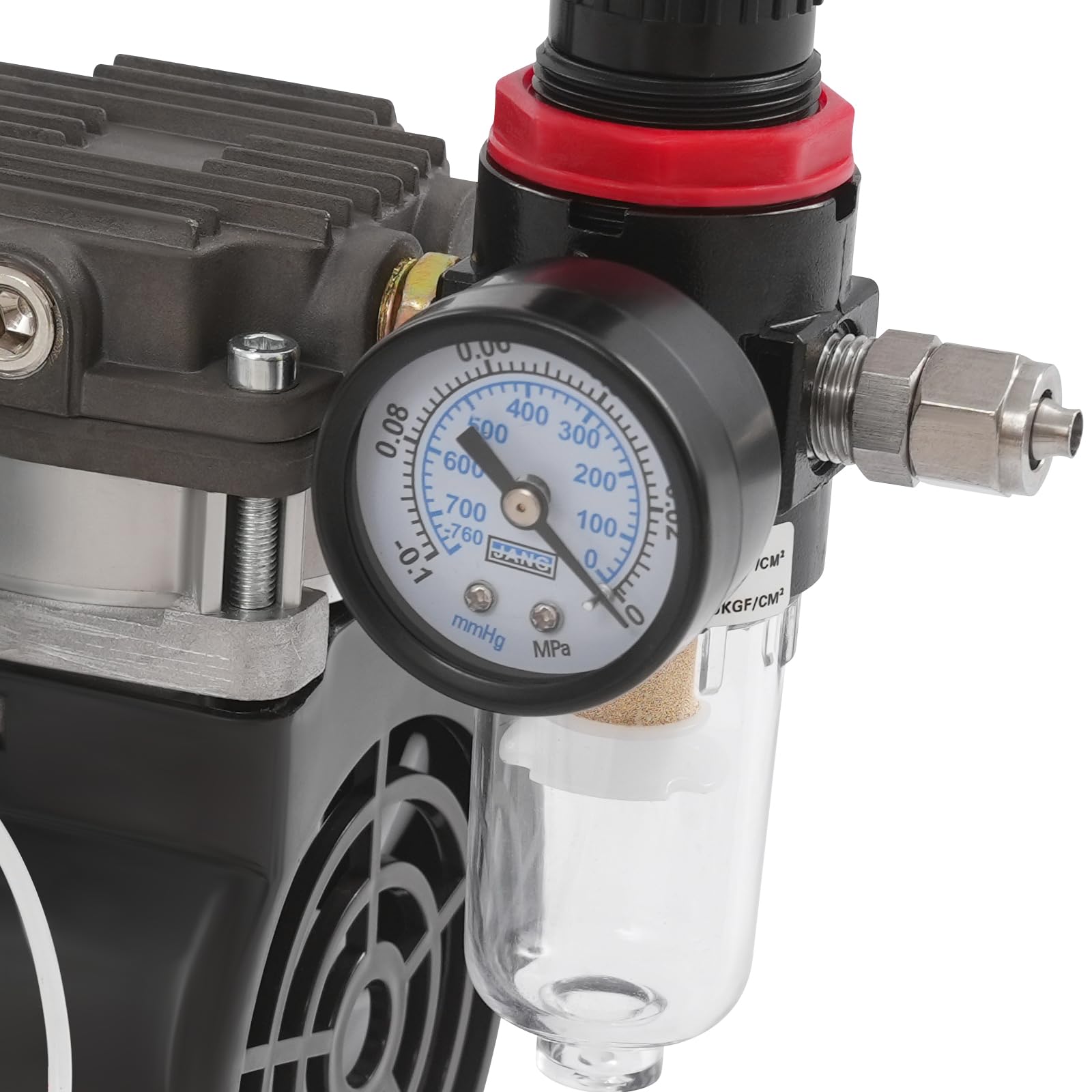 Pompa muta senza olio,Pompa a vuoto da laboratorio con manometro e filtro dell'aria,Pompa a bassa pressione 230w,Pompa ad aria industriale,1400 giri/minuto 2,8 bar pompa da laboratorio