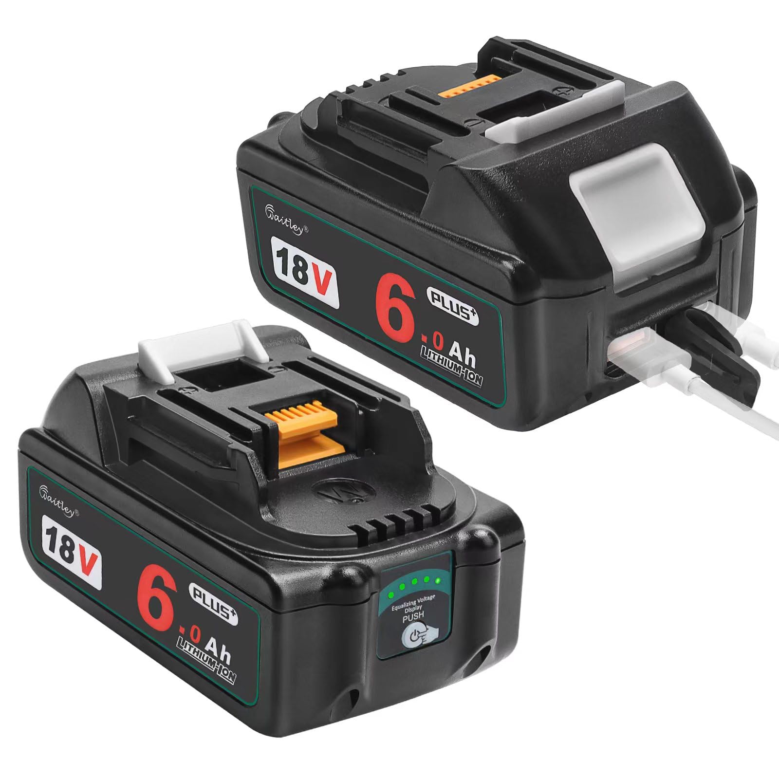 Amazon.co.jp: Waitley互換マキタ BL1860B 18Vバッテリー 6Ah 2個  