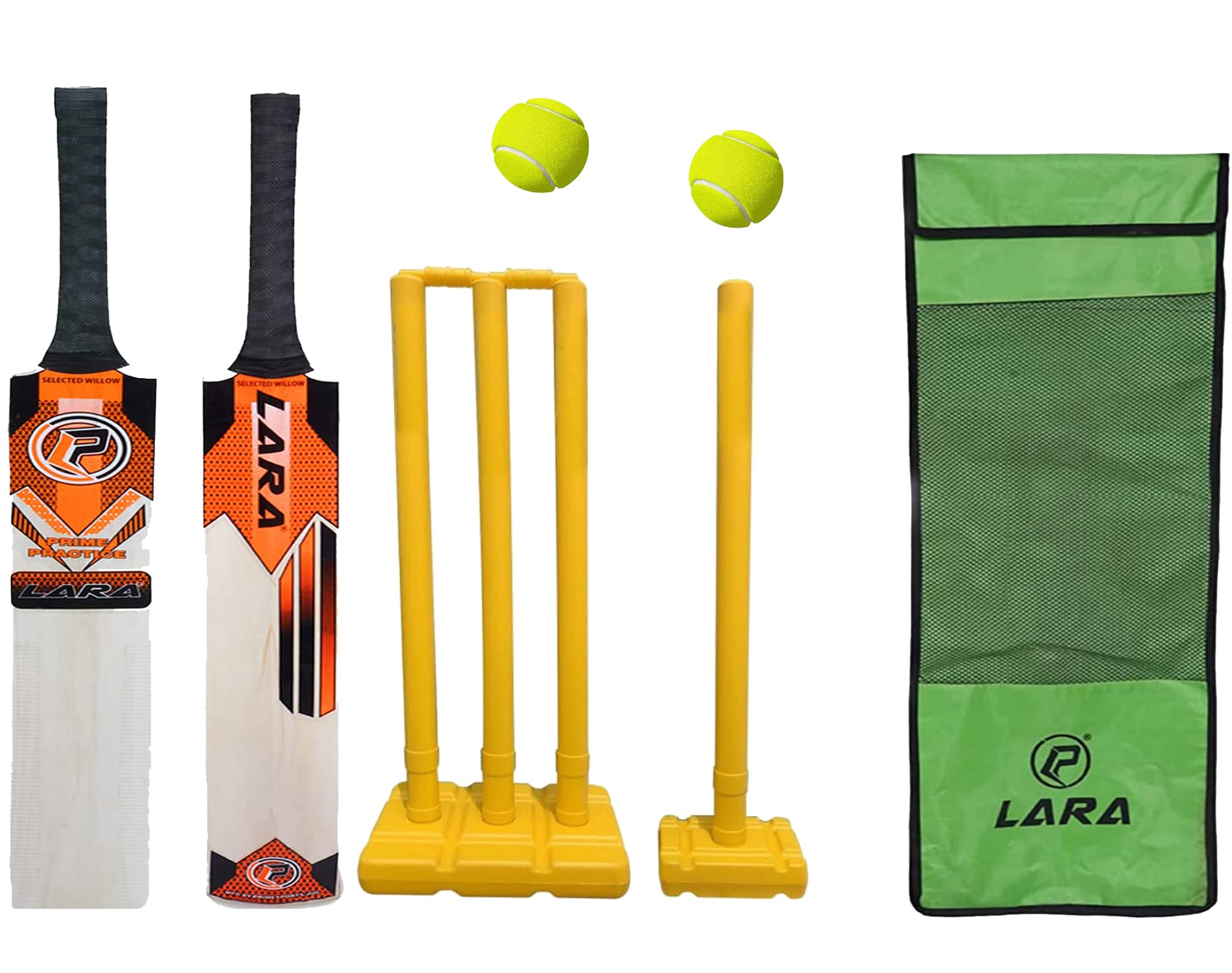 LARA Wooden Bat Cricket kit Set with Plastic Stumps for Age Group of Kids & Youth, Cricket Kit, 1 Bat, 4 Pc Plastic Wickets, 2 Pc Base, 2 Bails, 2 Ball, 1 Pc Cover (Size 5 for Age Group 10-12 Years) (B0BCGKK8HC) Amazon Price History, Amazon Price Tracker