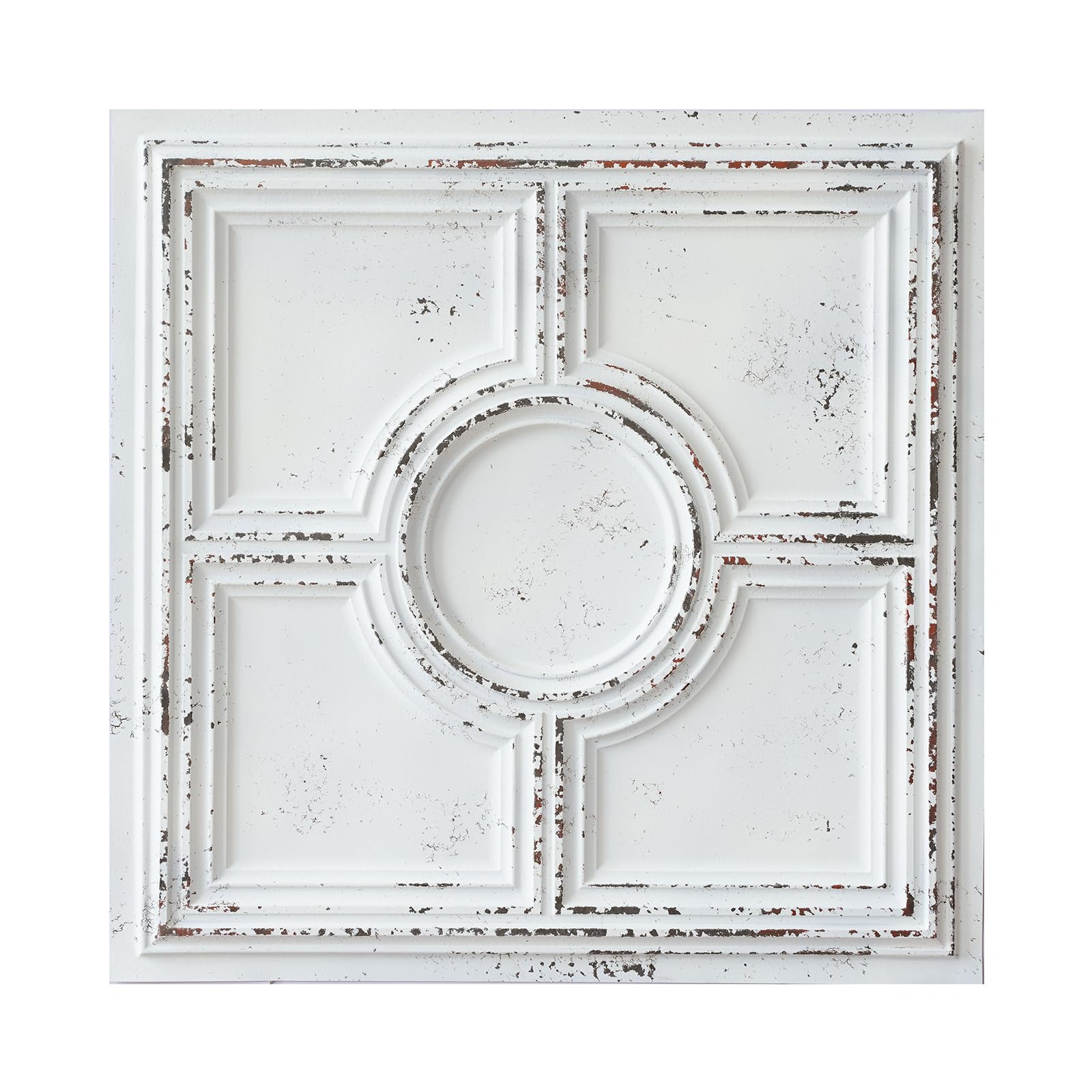 Paintsdecor Distress Crack White Black Vintage Ceiling Tiles, Pvc Ceiling Panel Board, For Public House Pl37 10Tiles/Lot (Distress Crack White Black)