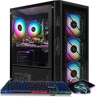 STGAubron Gaming PC Computer Desktop, Radeon RX 5500 XT 8G, Intel Core i5-9400F up to 4.1GHz, 16G DDR4, 512G SSD, 600M WiFi, BT 5.0, RGB Fan x4, Windows 11 Home