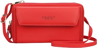 Small Cellphone Crossbody Shoulder Bag Purses for Women, Lightweight Card Holder Wallet Purse andÂ Handbag (Red)