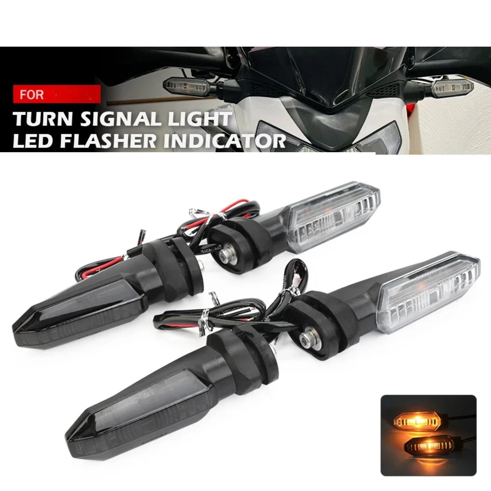 Per CB1300 Per Super Four Per CB1000R 2018-2024 Per CB750 Per Hornet 750 Per XL750 Per Transalp 750 2023-2025 Lampeggiante Lampada Indicatore Di Direzione(Black)
