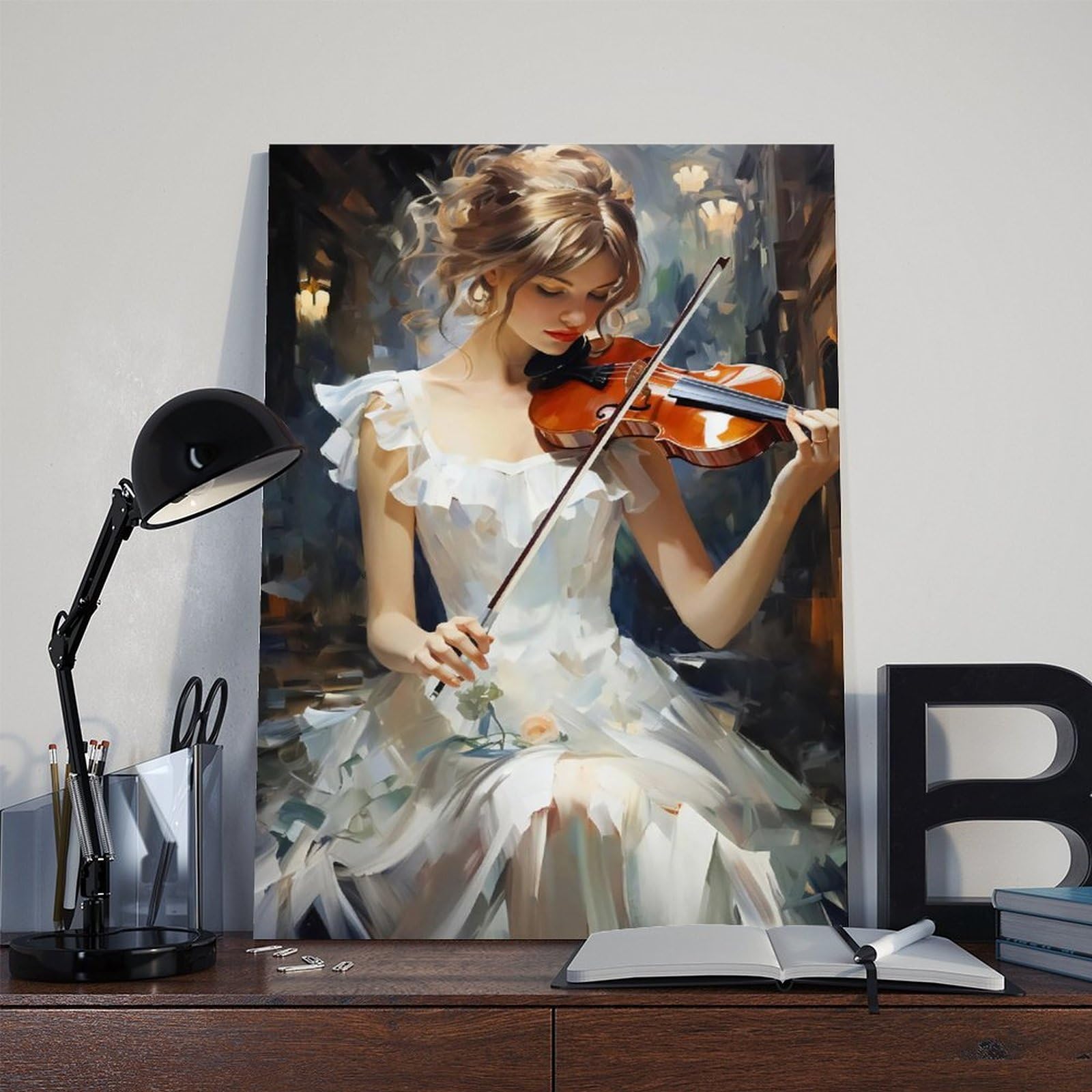 Elegante poster musicale da parete su tela per camera da letto, decorazione per ufficio, camera da letto, regalo, 40,6 cm L x 61 cm W