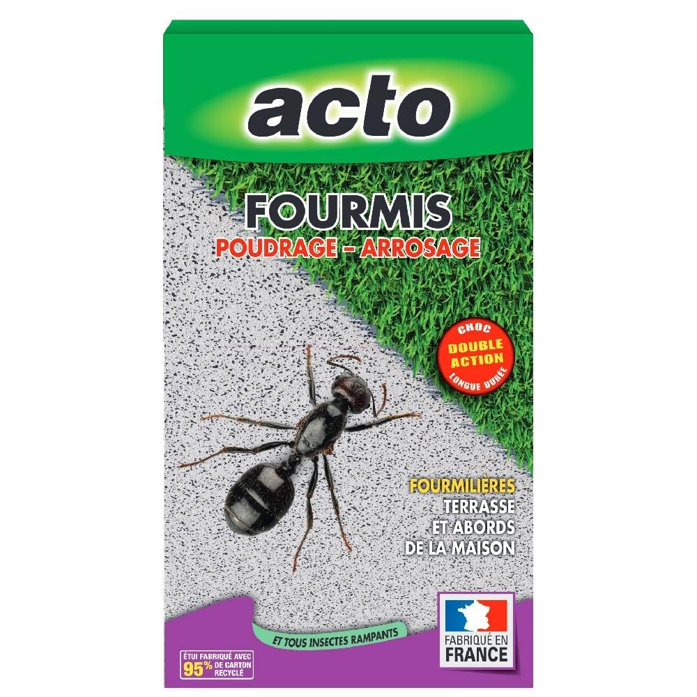 Acto | Poudre Fourmis "Poudrage & Arrosage" Contre toutes les fourmis et les insectes rampants | FOUR11