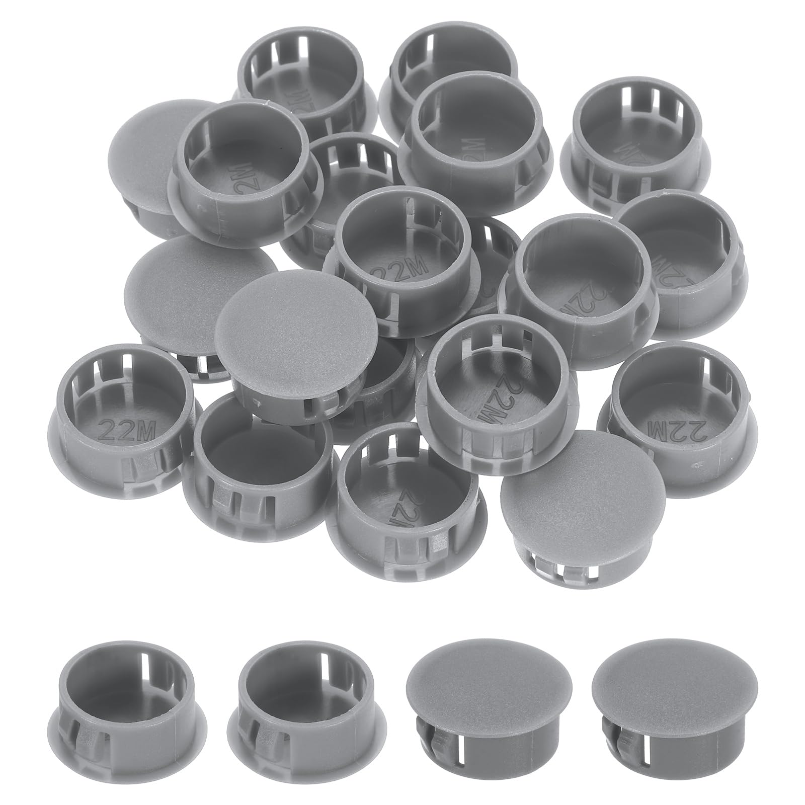sourcing map Hole Plugs 50pcs 22mm(7/8-Inch) Plastic Plugs for Round Holes Flush Type for Furniture Cabinets Machines Hardware Fencing Post Pipe, Dark Gray โ image 1