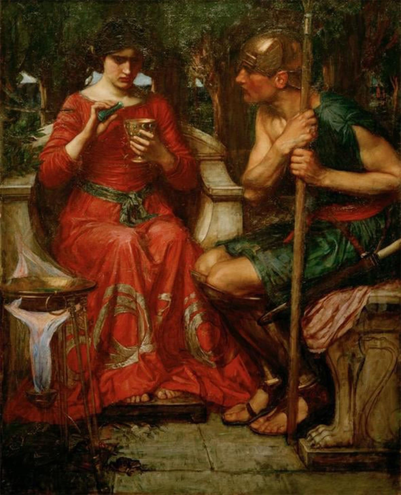 ARTXLXXBN Famous Painting Art Wall Decor Abstract Art Picture Nymphs Finding the Head of Orpheus by John William Waterhouse Animal Pictures for Home Decor 60x90cm