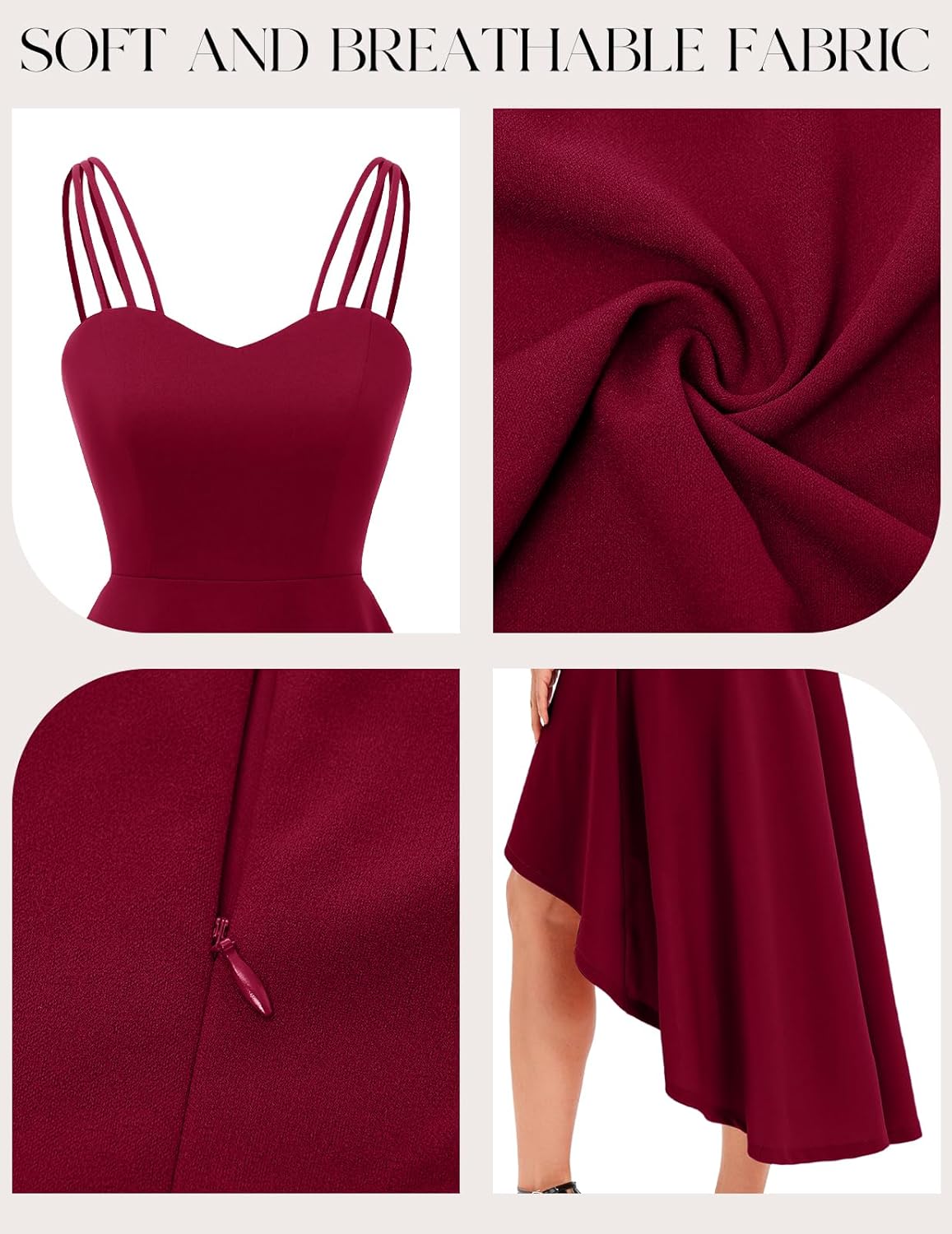 DRESSTELLS Women's Cocktail Dress 2026 Formal Wedding Guest Bridesmaid Evening Hi Low Church Prom Fit Flare Dress - Image 5