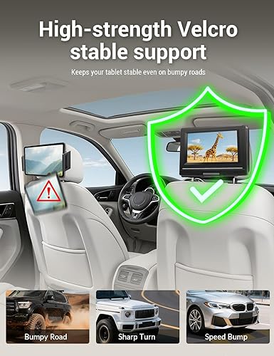 Miniatura 6 de Soporte para reposacabezas de automóvil para reproductor de DVD portátil giratorio y abatible, se adapta a todos los reproductores de DVD de 7 a 11