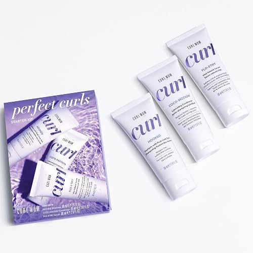 COLOR WOW CURL WOW Perfect Curls Starter Set; Hooked Shampoo 60ml, Coco-Motion 60ml, Flo-Etry 60ml;