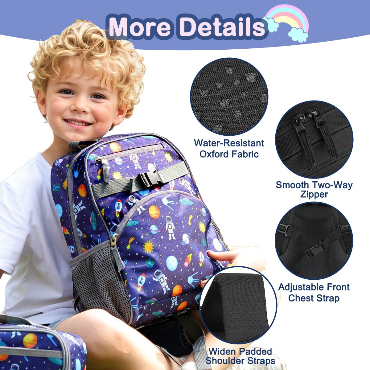 FlowFly Kinder-Rucksack für Jungen und Mädchen, einfache Büchertasche für Kita, Kindergarten, Schule, Reisen, kleine moderne Tasche
